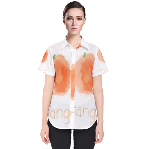 Orange Fruit Watercolor Painted Women s Short Sleeve Shirt by Mariart