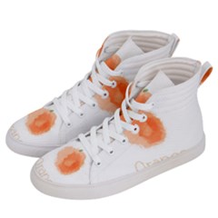 Orange Fruit Watercolor Painted Women s Hi-top Skate Sneakers by Mariart