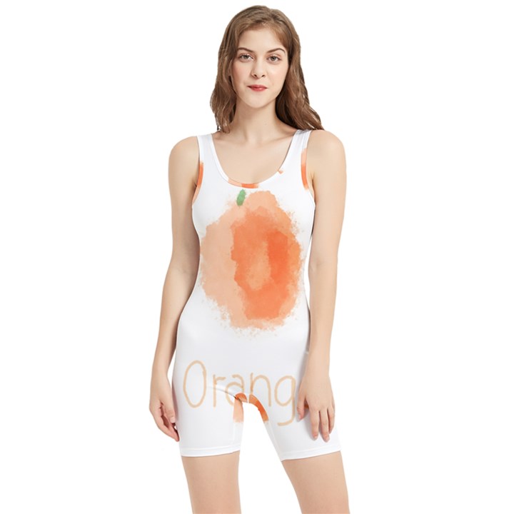 Orange Fruit Watercolor Painted Women s Wrestling Singlet