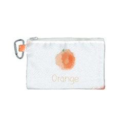 Orange Fruit Watercolor Painted Canvas Cosmetic Bag (small) by Mariart