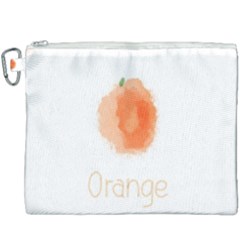 Orange Fruit Watercolor Painted Canvas Cosmetic Bag (xxxl) by Mariart