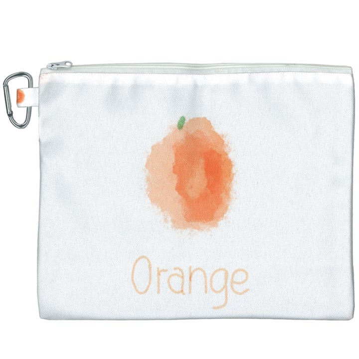 Orange Fruit Watercolor Painted Canvas Cosmetic Bag (XXXL)