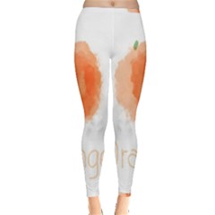 Orange Fruit Watercolor Painted Inside Out Leggings by Mariart