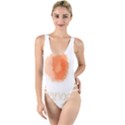 Orange Fruit Watercolor Painted High Leg Strappy Swimsuit View1