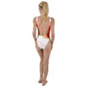 Orange Fruit Watercolor Painted High Leg Strappy Swimsuit View2