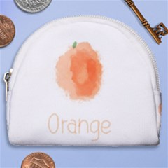 Orange Fruit Watercolor Painted Horseshoe Style Canvas Pouch