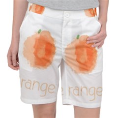 Orange Fruit Watercolor Painted Pocket Shorts by Mariart