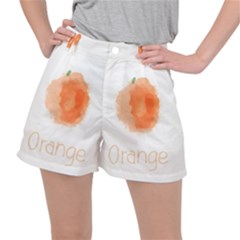 Orange Fruit Watercolor Painted Ripstop Shorts by Mariart