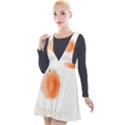 Orange Fruit Watercolor Painted Plunge Pinafore Velour Dress View1