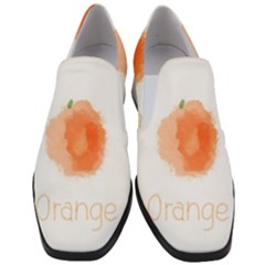 Orange Fruit Watercolor Painted Women Slip On Heel Loafers