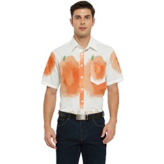 Orange Fruit Watercolor Painted Men s Short Sleeve Pocket Shirt  by Mariart