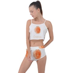 Orange Fruit Watercolor Painted Summer Cropped Co-ord Set