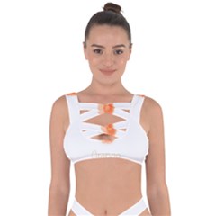 Orange Fruit Watercolor Painted Bandaged Up Bikini Top