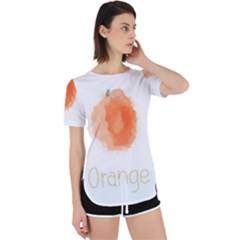 Orange Fruit Watercolor Painted Perpetual Short Sleeve T-shirt by Mariart