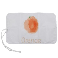 Orange Fruit Watercolor Painted Pen Storage Case (m)