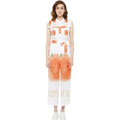 Orange Fruit Watercolor Painted Women s Frill Top Jumpsuit by Mariart