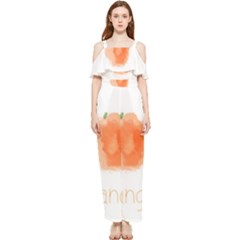 Orange Fruit Watercolor Painted Draped Sleeveless Chiffon Jumpsuit by Mariart