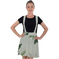 Banana Pattern Plant Velvet Suspender Skater Skirt by Mariart