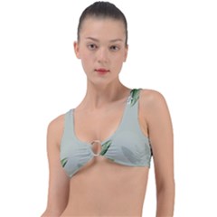 Banana Pattern Plant Ring Detail Bikini Top