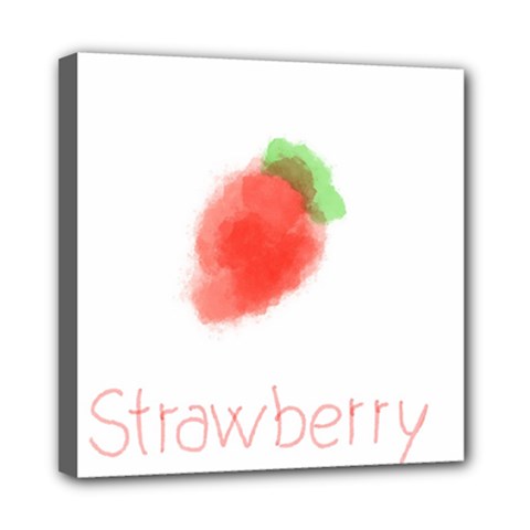 Strawbery Fruit Watercolor Painted Mini Canvas 8  X 8  (stretched) by Mariart