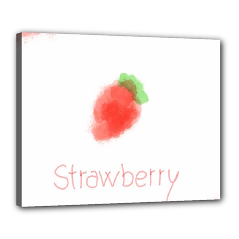 Strawbery Fruit Watercolor Painted Canvas 20  X 16  (stretched) by Mariart