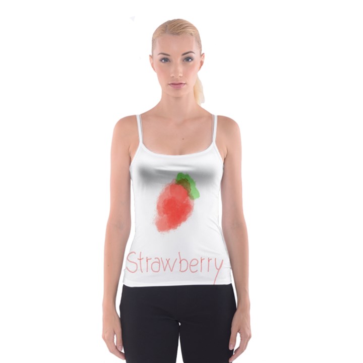 Strawbery Fruit Watercolor Painted Spaghetti Strap Top