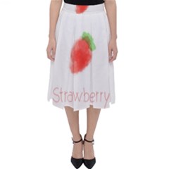 Strawbery Fruit Watercolor Painted Classic Midi Skirt