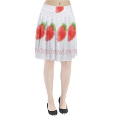 Strawbery Fruit Watercolor Painted Pleated Skirt