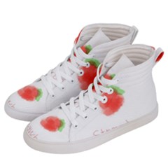 Strawbery Fruit Watercolor Painted Women s Hi-top Skate Sneakers by Mariart