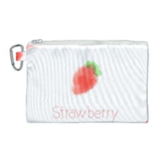 Strawbery Fruit Watercolor Painted Canvas Cosmetic Bag (large)