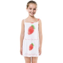 Strawbery Fruit Watercolor Painted Kids  Summer Sun Dress by Mariart