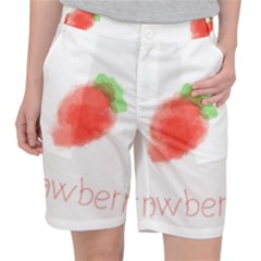 Strawbery Fruit Watercolor Painted Pocket Shorts by Mariart