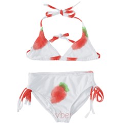 Strawbery Fruit Watercolor Painted Kids  Classic Bikini Set by Mariart