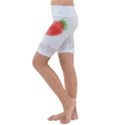 Strawbery Fruit Watercolor Painted Kids  Lightweight Velour Cropped Yoga Leggings View2