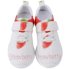 Strawbery Fruit Watercolor Painted Women s Velcro Strap Shoes