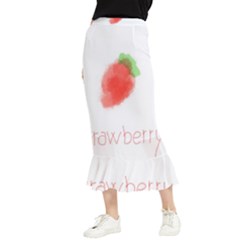 Strawbery Fruit Watercolor Painted Maxi Fishtail Chiffon Skirt by Mariart