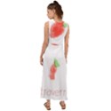 Strawbery Fruit Watercolor Painted V-Neck Chiffon Maxi Dress View2