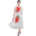 Strawbery Fruit Watercolor Painted Round Neck Boho Dress View1