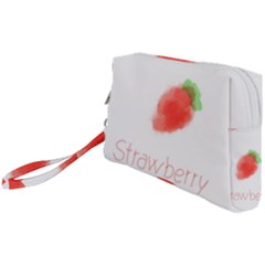 Strawbery Fruit Watercolor Painted Wristlet Pouch Bag (small)