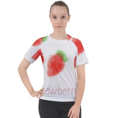 Strawbery Fruit Watercolor Painted Women s Sport Raglan Tee