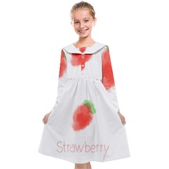 Strawbery Fruit Watercolor Painted Kids  Midi Sailor Dress by Mariart