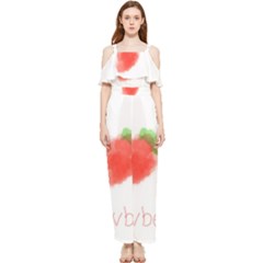 Strawbery Fruit Watercolor Painted Draped Sleeveless Chiffon Jumpsuit by Mariart