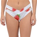 Strawbery Fruit Watercolor Painted Double Strap Halter Bikini Bottom View1