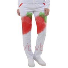 Strawbery Fruit Watercolor Painted Women s Casual Pants by Mariart