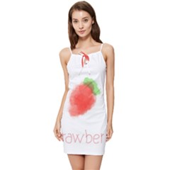 Strawbery Fruit Watercolor Painted Summer Tie Front Dress by Mariart