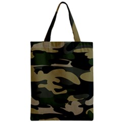 Green Military Camouflage Pattern Zipper Classic Tote Bag by fashionpod