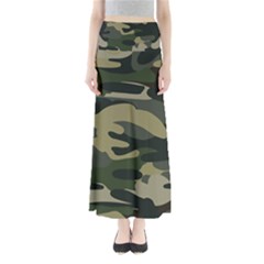 Green Military Camouflage Pattern Full Length Maxi Skirt by fashionpod