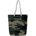 Green Military Camouflage Pattern Full Print Rope Handle Tote (Small) View1