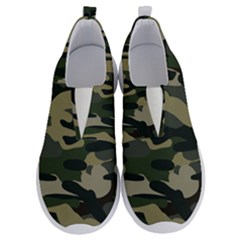 Green Military Camouflage Pattern No Lace Lightweight Shoes by fashionpod