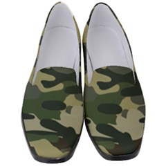 Green Military Camouflage Pattern Women s Classic Loafer Heels by fashionpod